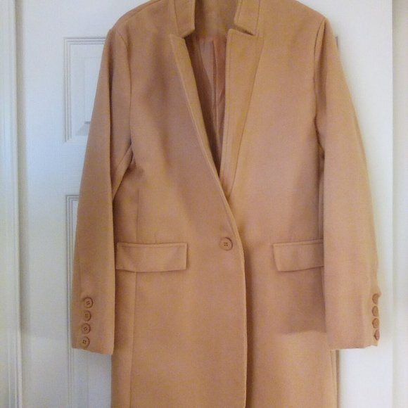 ladies camel top coat mixed blend - Picture 2 of 2